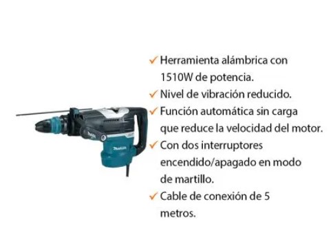 Martillo Perforador Makita AVTHR5212C 1510W 11.9kg