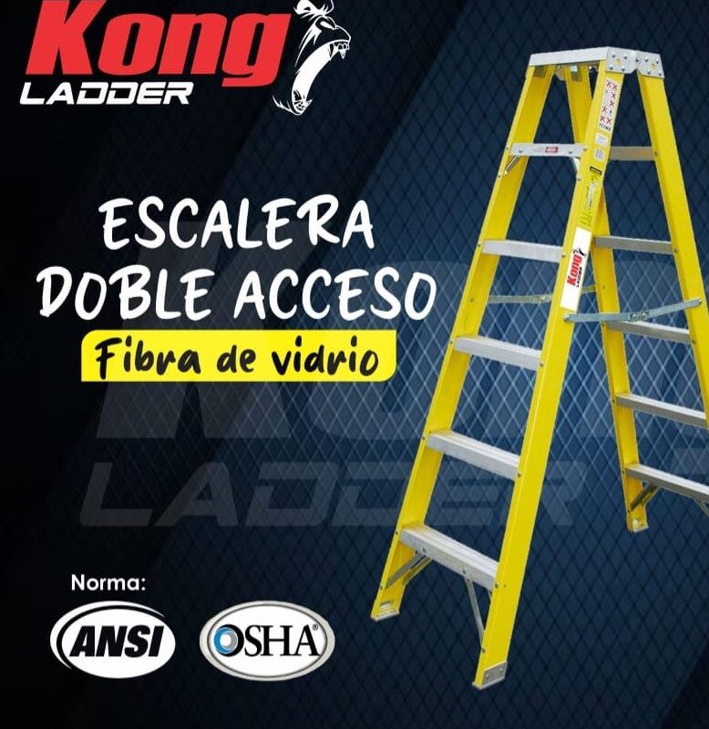 escalera-doble-acceso-fibra-de-vidrio