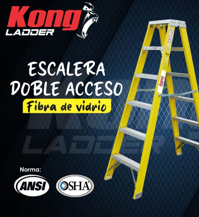 ESCALERA DOBLE ACCESO - FIBRA DE VIDRIO