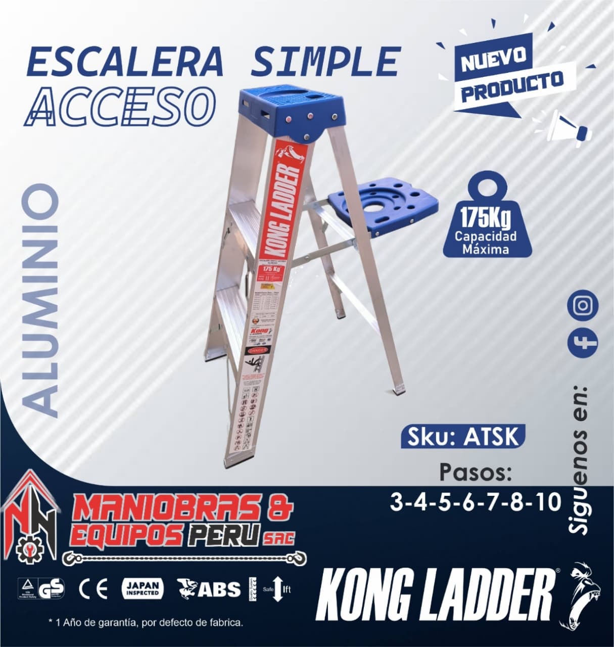 ESCALERA SIMPLE ACCESO - ALUMINIO