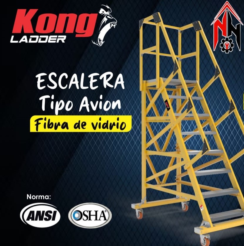 ESCALERA TIPO AVIÓN FIBRA DE VIDRIO
