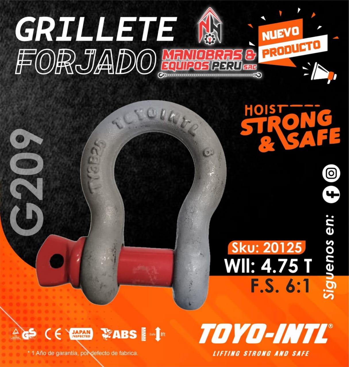 Grillete Forjado G209 WLL:4.75